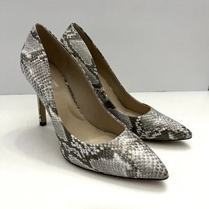 Saks Fifth Avenue Women Cady Snake Black Multi Print Leather Heels Pumps 7.5